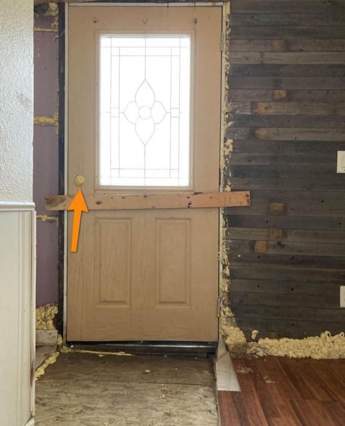 Spray foam sealed door