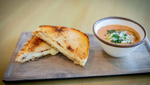 Grilled cheese and tomato soup is on the menu at Last Chair Restaurant.